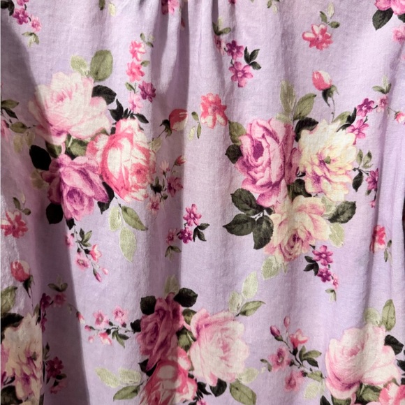 Chelsea and Violet Floral Print Balloon Sleeve Ruffle Top Size Medium - Picture 2 of 10